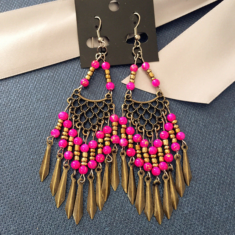 Wholesale Vintage Tassels Alloy Earrings